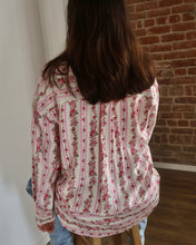 Kiyomi Floral Stripe Collared Button Down