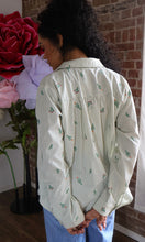 Kodi Cactus Embroidery Stripe Button Down Shirt