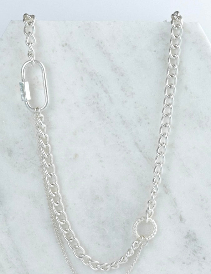 Lucille Worn Silver Short Necklace