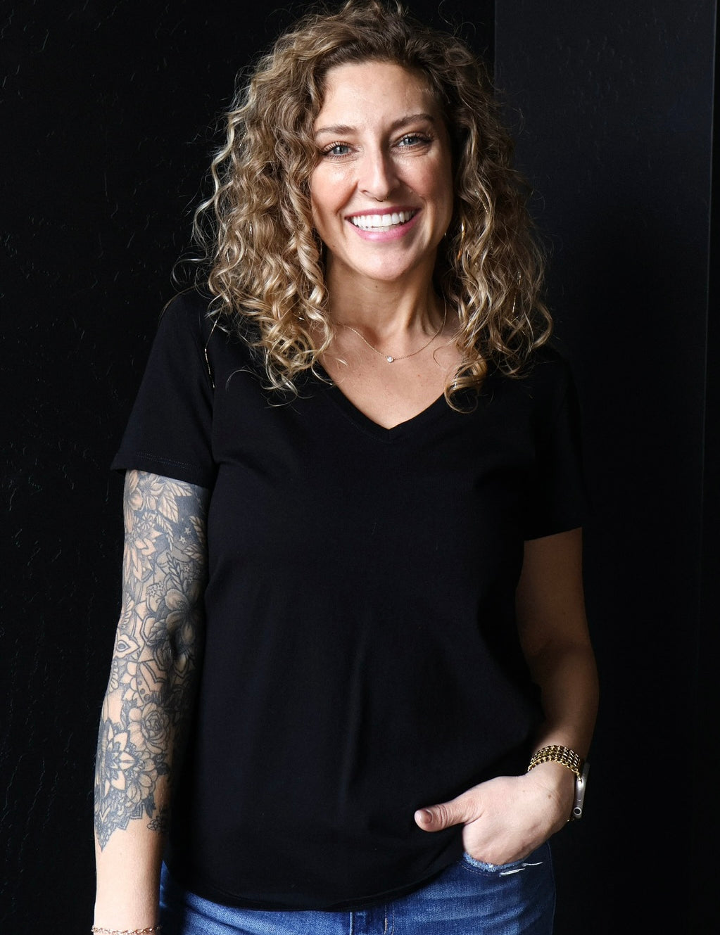 Nina Cotton Jersey V-Neck T-Shirts