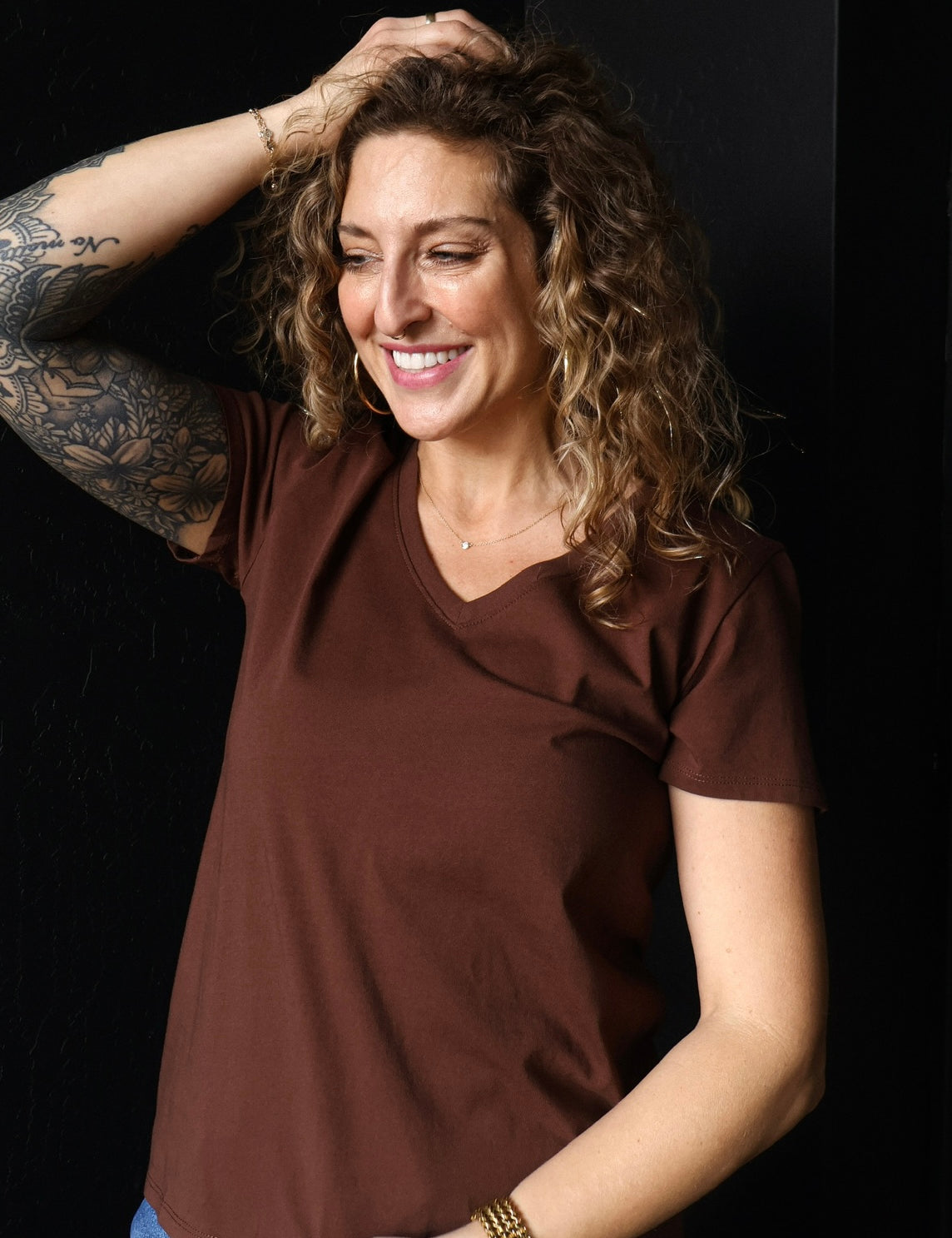 Nina Cotton Jersey V-Neck T-Shirts