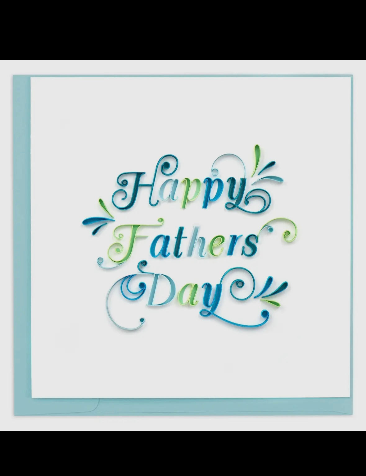 Greeting card with 'Happy Father's Day' text on a white background