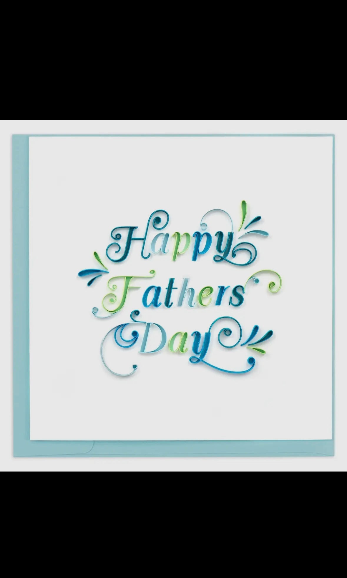 Greeting card with 'Happy Father's Day' text on a white background