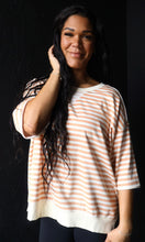 Reign Apricot Stripped French Terry Top