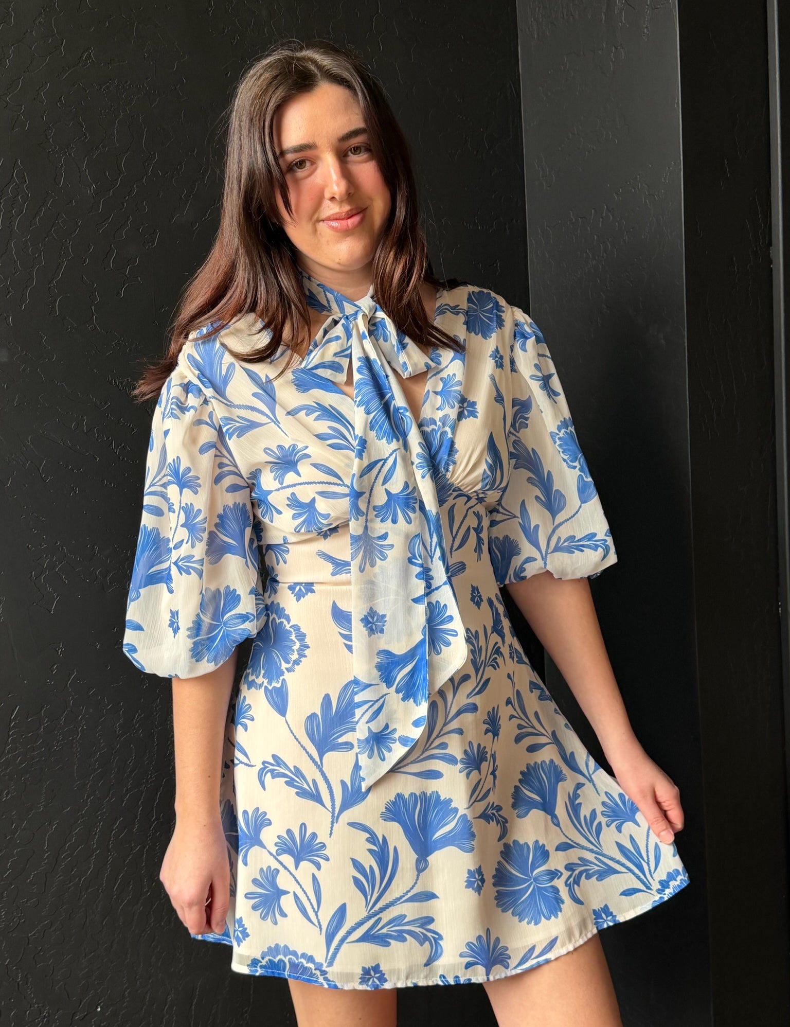 Samira Short Sleeve Printed Mini Dress