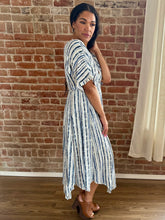 Sophia V Neck Striped Midi Dress