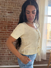 Steven Cream Button Down Puff Sleeve Top