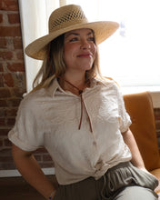 Tyson Sand Breezy Jacquard Short Sleeve Top