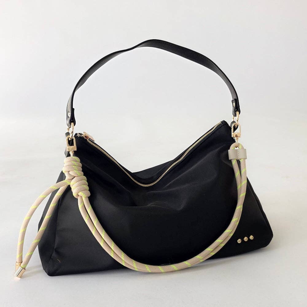 Nikki Nylon Slouchy Shoulder Bag: Navy