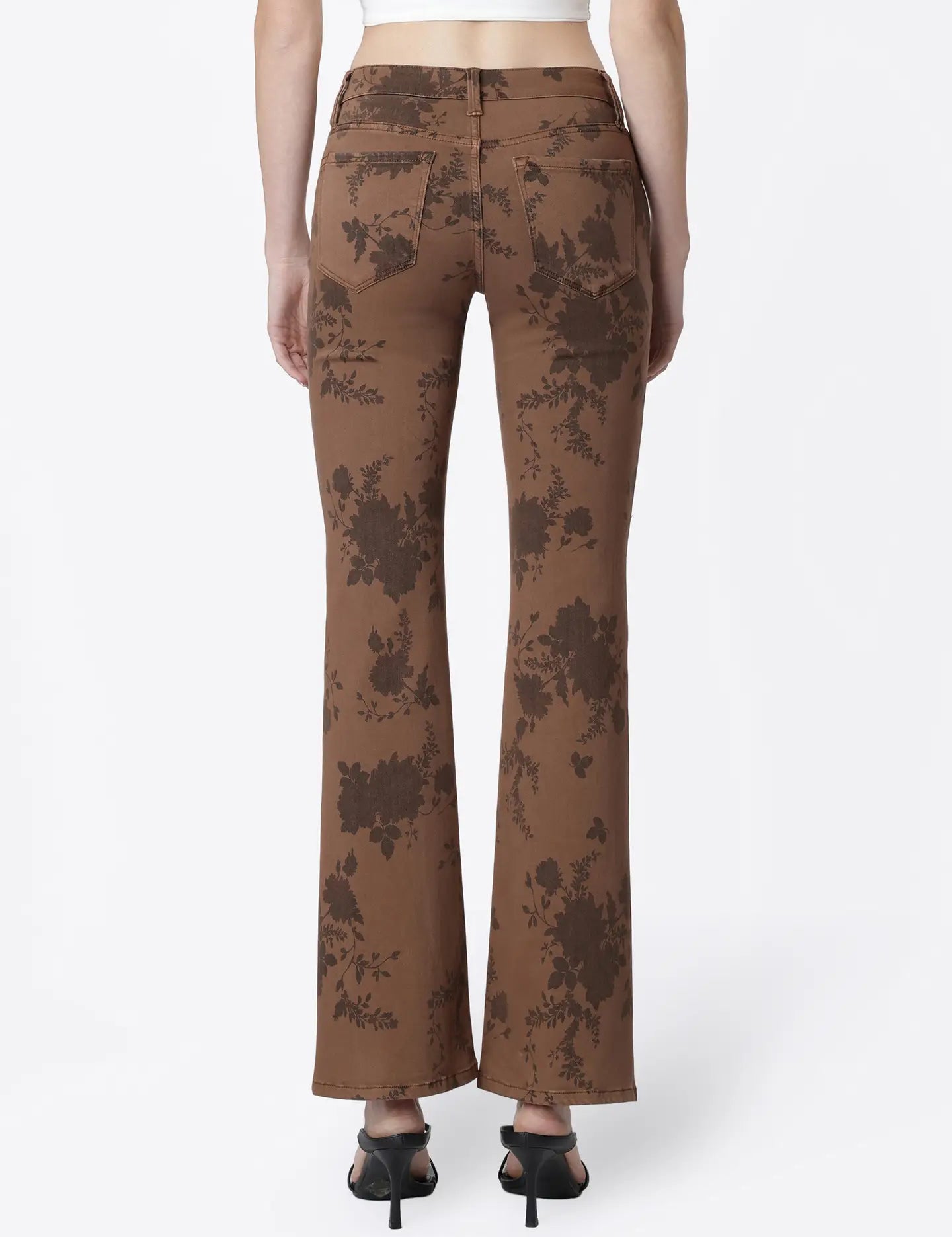 Dakota Plus Brown Floral Low Rise Bootcut Jean