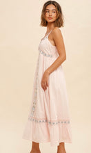 *SALE! Aretha Soft Pink Allover Embroidered Empire Cami Midi Dress