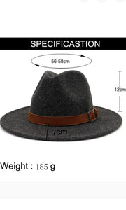 Cane Black Essential Wool Felt Panama Hard Brim Hat