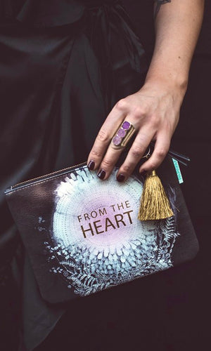 Papaya Black “From The Heart” Pocket Clutch Bag