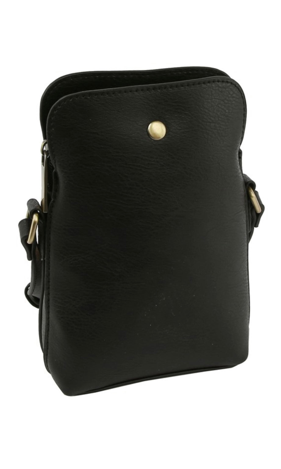Bond Black Vegan Leather Cellphone Crossbody Bag
