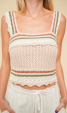 *SALE! Ashbee Taupe Colorblock Crochet Sweater Crop Top