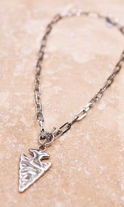 Serena Silver Arrow Chain Link Short Necklace