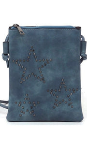 Bex-Vegan Leather Star Crossbody Cellphone Bag