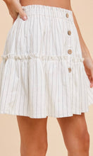 *SALE! Abarya White Subtle Stripe Button Front Short Skirt