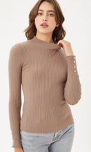 Arial Black Fitted Rib Knit Sweater Top