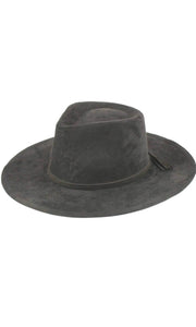 Benny Black Boho Faux-Suede Tassel Trim Panama Hat