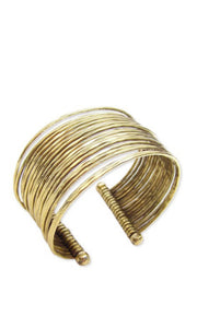 Chic Gold Hammered Bunch Cuff Bracelet