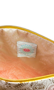 Papaya Pink “Catalina Watercolor” Large Tassel Pouch Clutch Purse