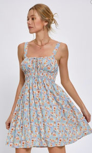 *SALE! Aruba Sky Blue Empire Floral Print Dress
