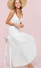 *SALE! Adalia White Boho Flower Lace Trim Maxi Dress