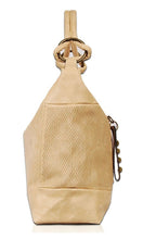 Bend-Black Vegan Leather Antique Hardware Shoulder Handbag