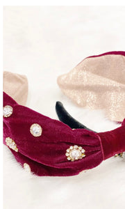Blair Burgundy Velvet Sequin Headband
