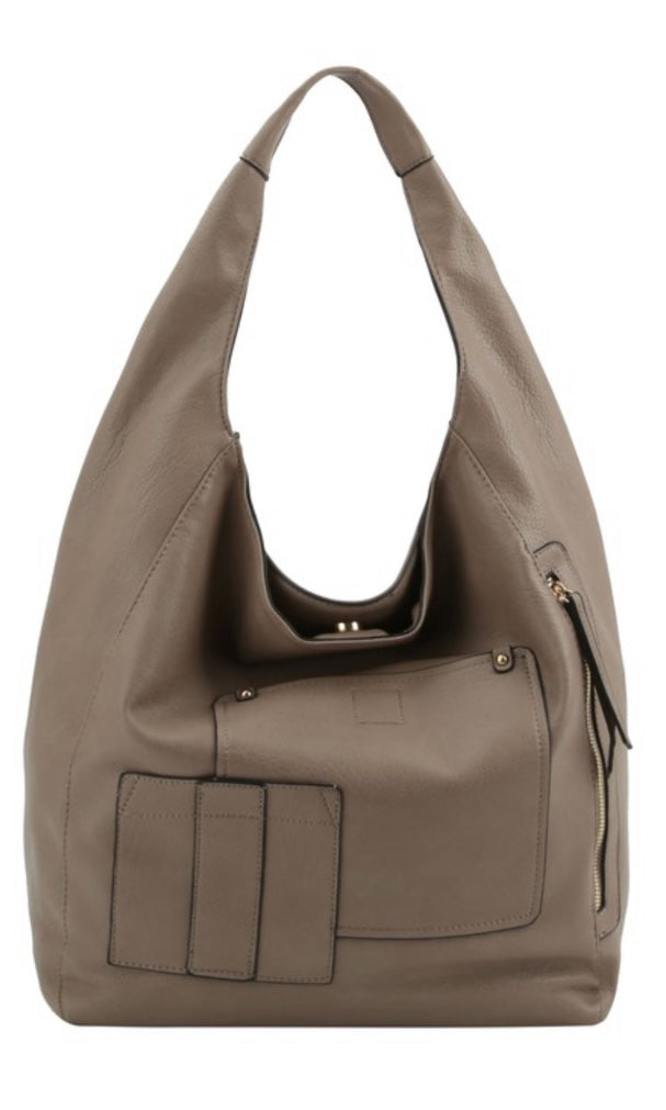 Berkeley Stone Vegan Leather Hobo Shouler Bag