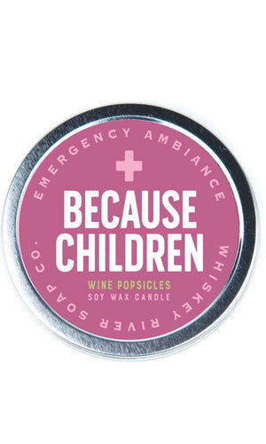 Whiskey River “Because Children” Emergency Ambiance Tin Candles