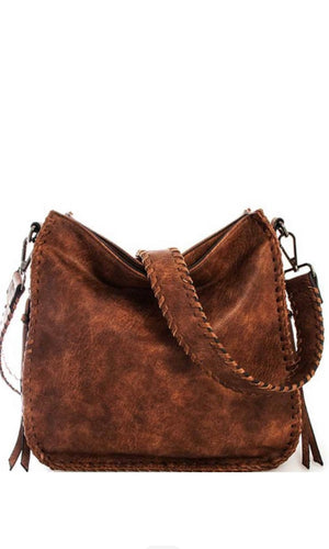 Bradley Brown Vegan Leather Crossbody Whipstitch Shoulder Bag