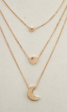 Necklace Triple Cut-Out Moon Gold Layered Necklace