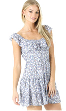 *SALE! Ambrena Blue Floral Print Ruffle Tiered Dress