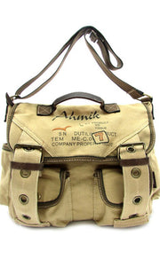 Vintage Washed Canvas Messenger Bag, Adjustable Shoulder Strap, Navy B –  Army Navy Marine Store