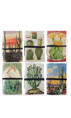 Vintage Cactus & Succulent Natural Variety Mini Journals