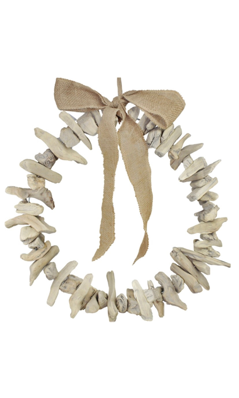Driftwood Washed Wood Wreath With Bow