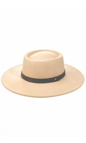 Baldwin Beige Hard Brim Gambler Wool-Felt Hat