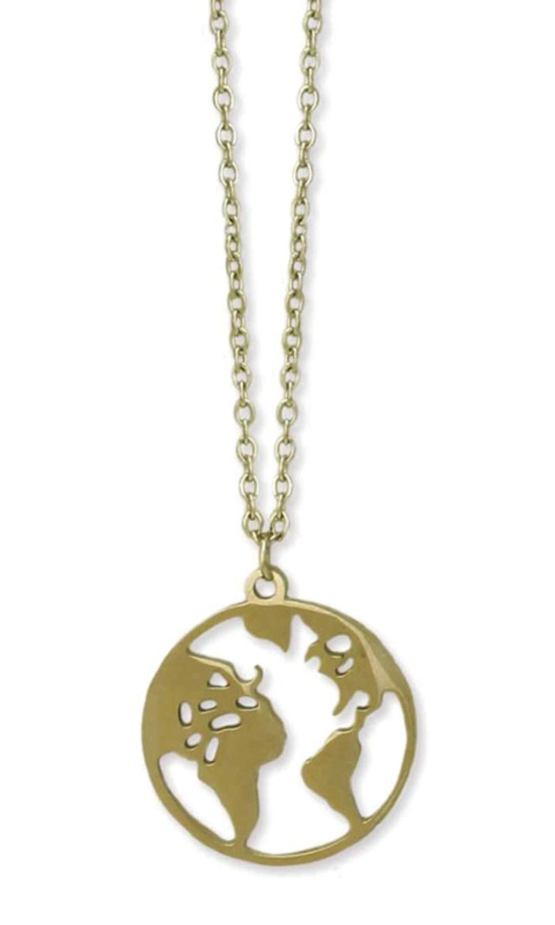 Mother Earth Gold Cutout Charm Necklace