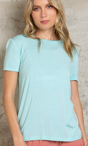 *SALE! Asyra Aqua Premium Knit Round Neck Tee Shirt Top