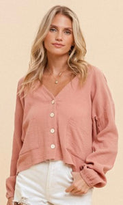 *SALE! Abcary Strawberry Cotton Gauze Cardigan Blouse Shirt