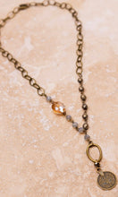 Molly Beaded Copper Coin Charm Lariat Necklace