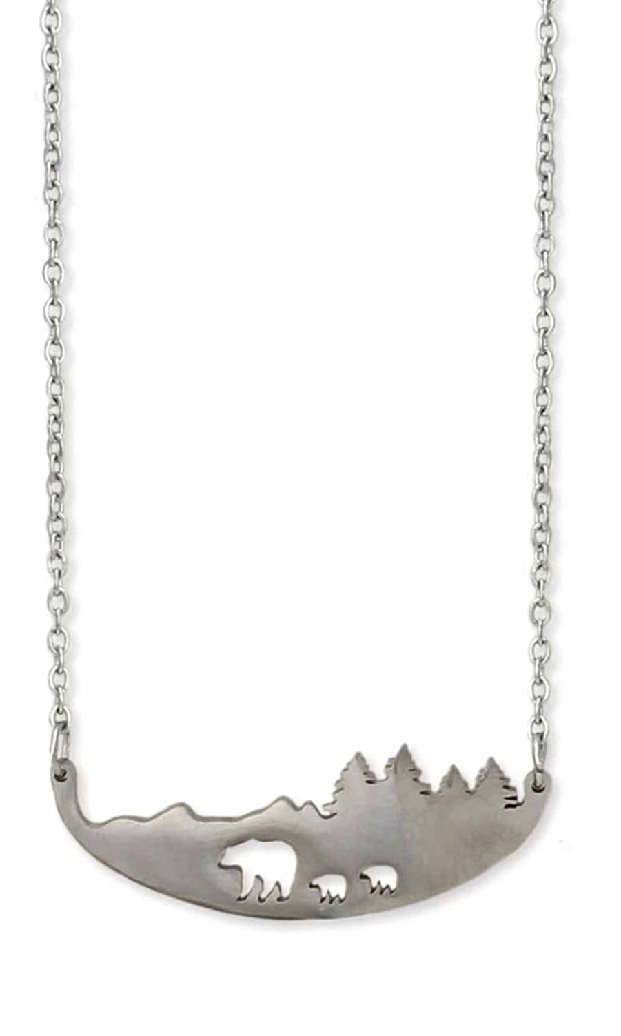 Necklace Mountain Mama Silver Cutout Charm Necklace