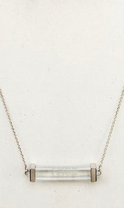 Love Antique Silver Clear Pendant Necklace