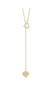 Hammered Lariat Circle Chain Necklace