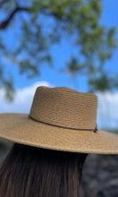 Brandie Beige, Brown, Natural or Dark Heather Boater Hard Brim Sun Hat