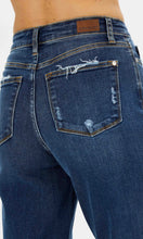 Ambary-High Waist Medium Destroyed Stretch Wide Leg Crop Denim Jean