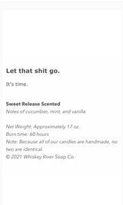 Whiskey - River “Let That Shit Go” Vintage Paint Can Candle