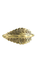 Antiqued Gold Metal Leaf Etched Cuff Bracelet